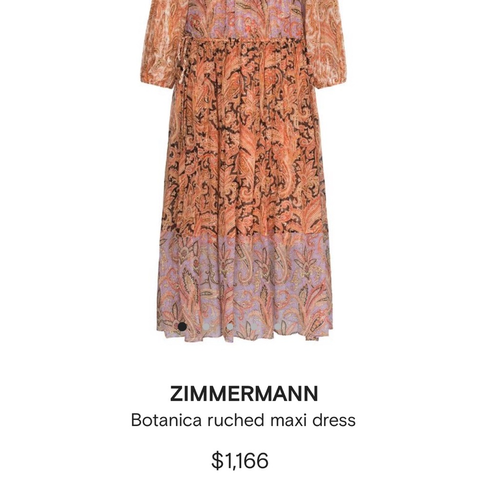 ZIMMERMANN
Botanica ruched maxi dress size 0